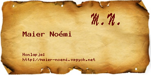 Maier Noémi névjegykártya